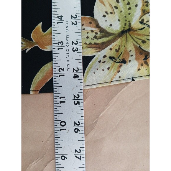 Vintage 90s Clio Knee Length Skirt Large Dark Floral Whimsical Whimsigoth - Picture 3 of 6